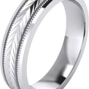 5 Styles Heavy Solid Sterling Silver Wedding Band Diamond Cut Patterned Ring Com